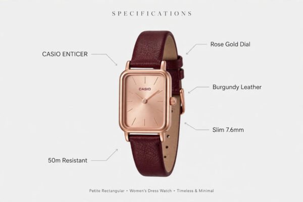 Casio Enticer Rose Gold Women's Leather Watch