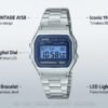 D426-infographic Casio Vintage A158 Blue Dial Digital Watch