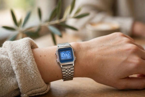 D426-model Casio Vintage A158 Blue Dial Digital Watch