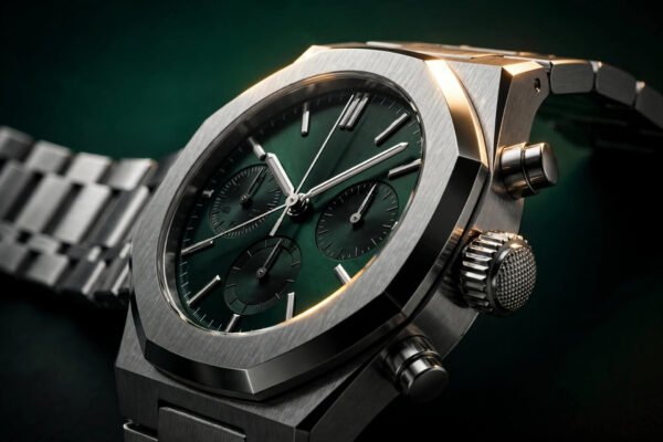 ED586-angle Casio Edifice Green Dial Chronograph ED586 – Men's
